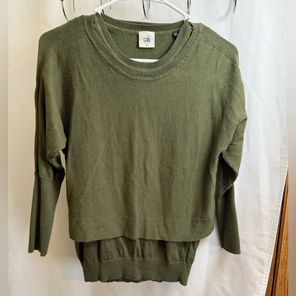 CAbi Olive Knit Sweater and Tank Top Set Size XS - Picture 1 of 8
